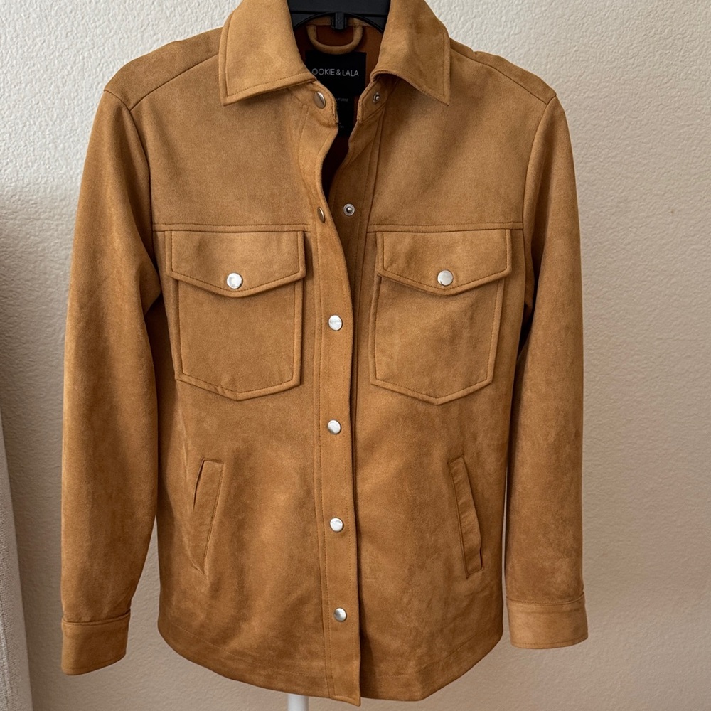 New Ookie & Lala Woman’s SuedeTan Shirt Jacket